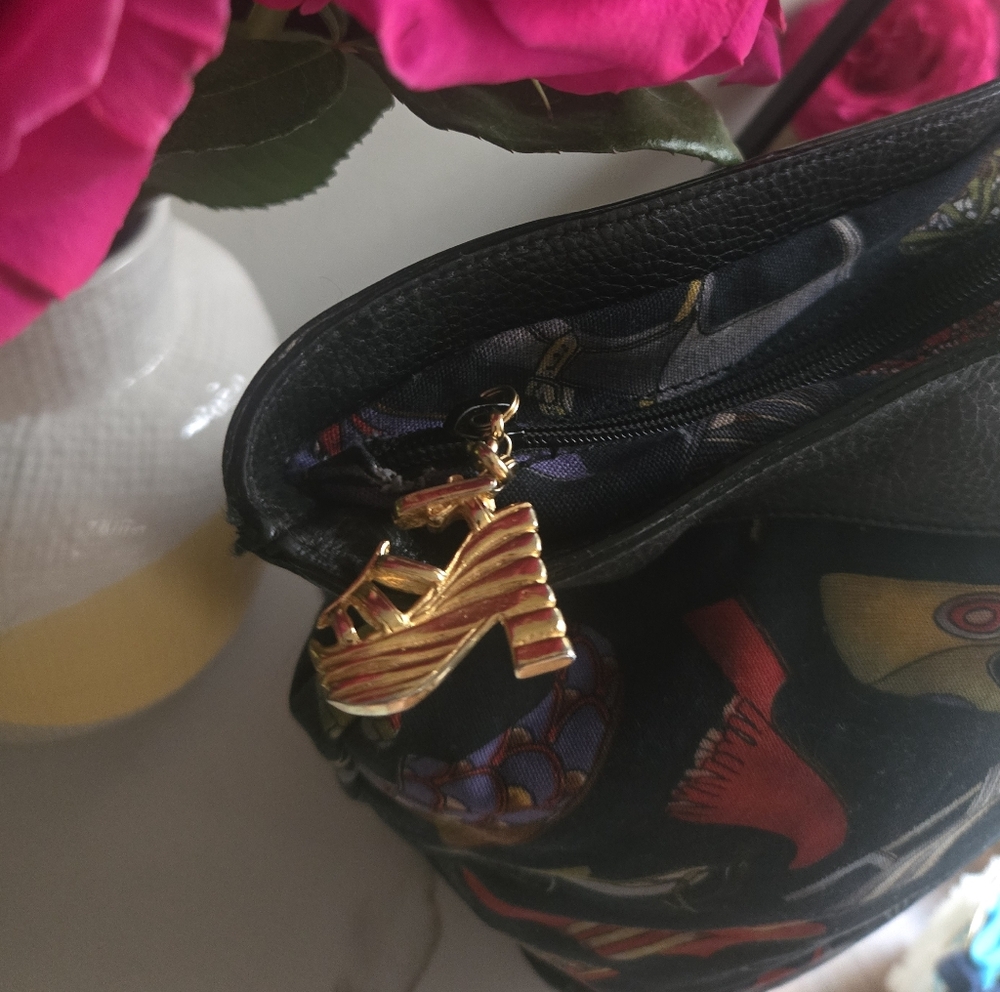 GUC Vintage Salvatore Ferragamo Summer Heel Canvas Tote Shoulder Bag - Picture 4 of 15
